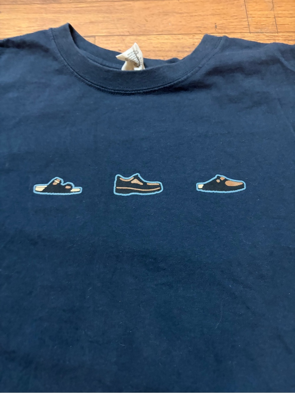 Birkenstock Navy Graphic Tee with Sneaker Icons - Picture 2 of 6